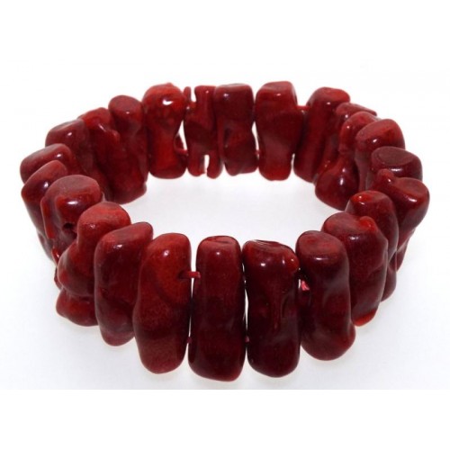 Red Coral Stick Bracelet